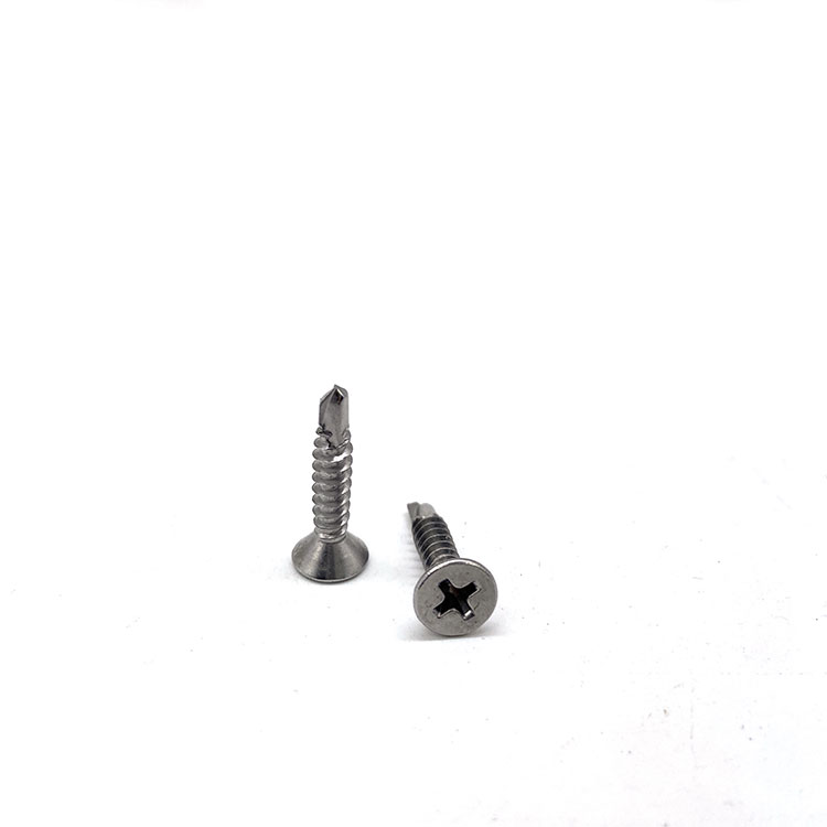 DIN7504P သံမဏိ 304 316 A2 A4 Cross Recessed Countersunk ဦးခေါင်း Self Drilling Screws