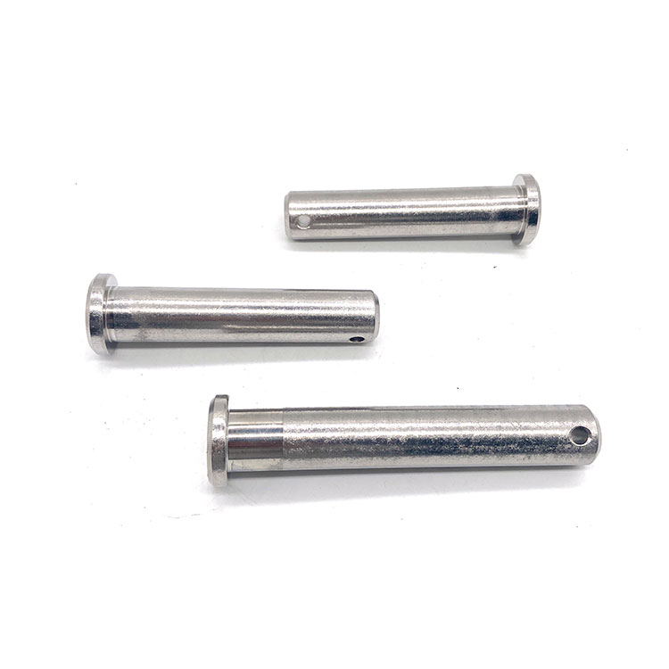 SS304 SS314 Stainless Steel Flat Head Clevis Pin အပေါက်